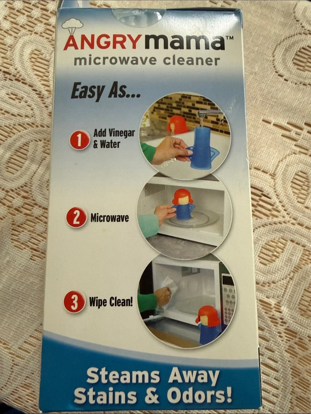Microwave Cleaner Steam Away Stains & Odors - Red & Blue